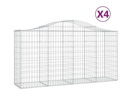 Coșuri gabion arcuite 4 buc, 200x50x100/120 cm fier galvanizat, 2 image