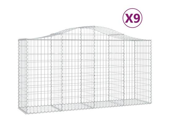 Coșuri gabion arcuite 9 buc, 200x50x100/120 cm, fier galvanizat, 2 image