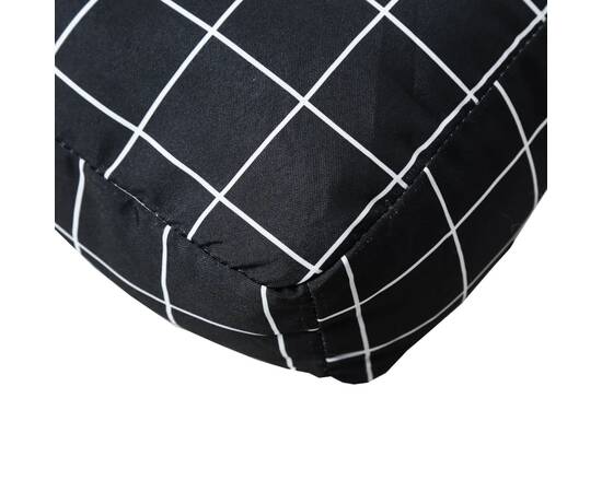 Perne canapea din paleți, 2 buc., negru, model carouri, textil, 6 image