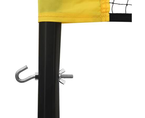 Plasă de badminton, galben și negru, 600x155 cm, țesătură pe, 5 image