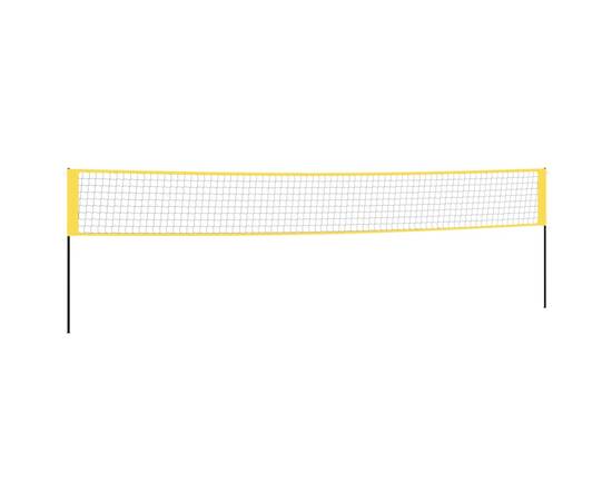 Plasă de badminton, galben și negru, 600x155 cm, țesătură pe, 2 image