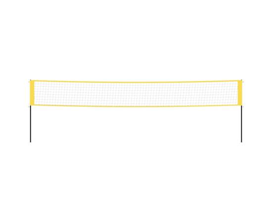 Plasă de badminton, galben și negru, 600x155 cm, țesătură pe, 3 image