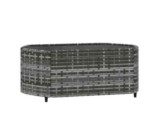 Set mobilier de grădină cu perne, 3 piese, gri, poliratan, 7 image