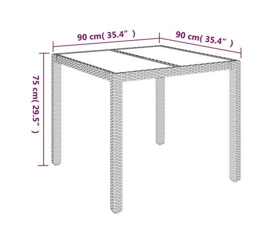 Set mobilier de grădină cu perne, 3 piese, negru, poliratan, 11 image