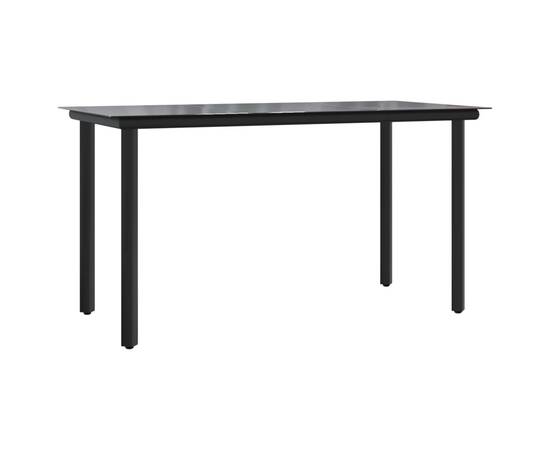 Set mobilier de grădină cu perne, 5 piese, negru, poliratan, 6 image