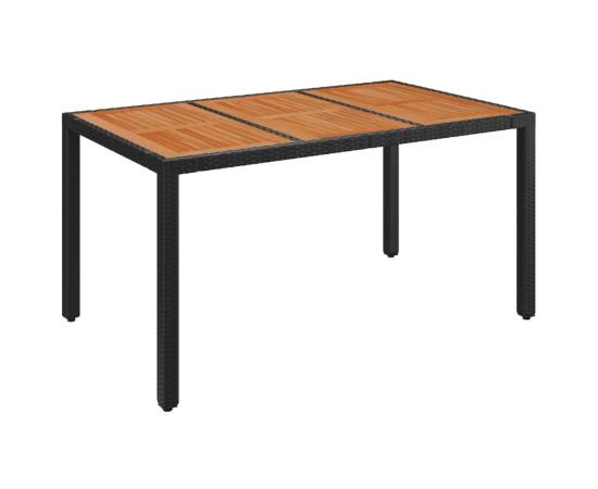 Set mobilier de grădină cu perne, 7 piese, negru, poliratan, 6 image