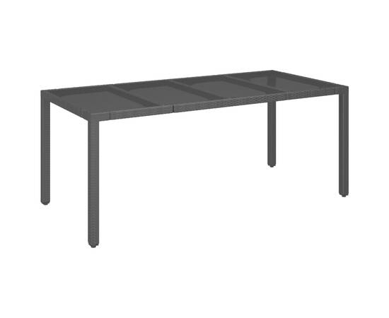 Set mobilier de grădină cu perne, 7 piese, negru/gri, poliratan, 8 image