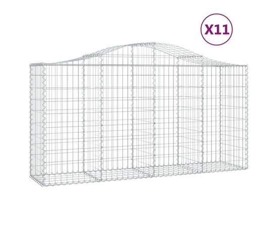 Coșuri gabion arcuite 11 buc, 200x50x100/120cm, fier galvanizat, 2 image