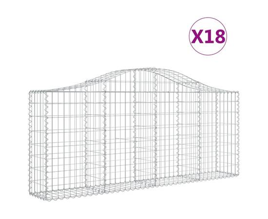 Coșuri gabion arcuite 18 buc, 200x30x80/100cm, fier galvanizat, 2 image