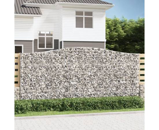 Coșuri gabion arcuite 2 buc, 400x50x180/200 cm, fier galvanizat