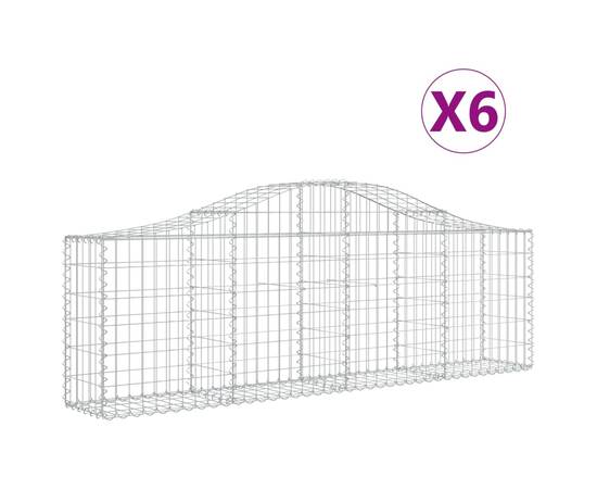 Coșuri gabion arcuite 6 buc, 200x30x60/80 cm, fier galvanizat, 2 image