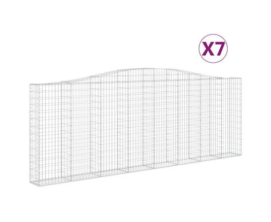 Coșuri gabion arcuite 7 buc, 400x30x140/160 cm, fier galvanizat, 2 image