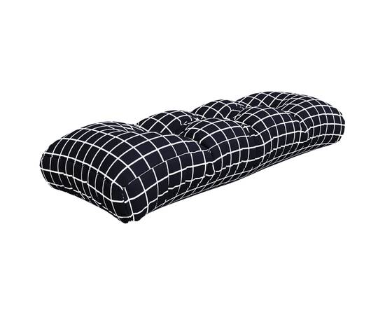 Pernă canapea din paleți, pătrățele, negru 120x40x12cm , textil, 2 image