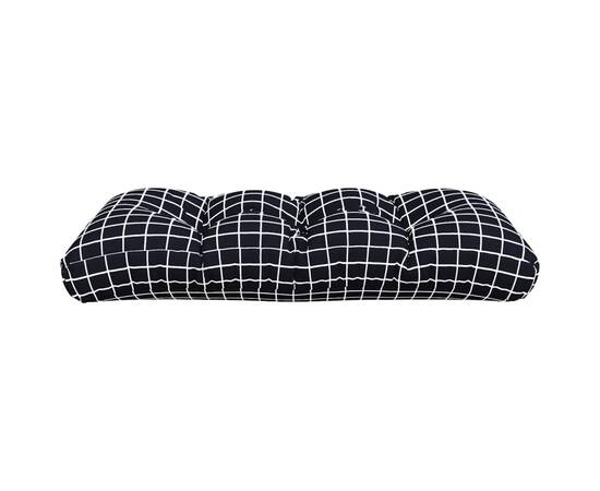 Pernă canapea din paleți, pătrățele, negru 120x40x12cm , textil, 4 image