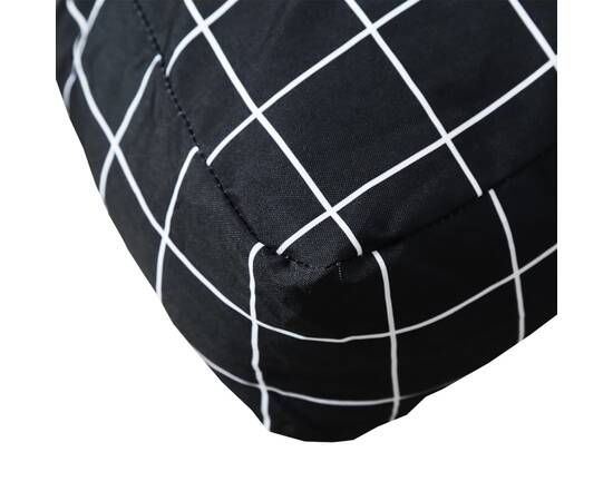 Pernă canapea din paleți, pătrățele, negru 120x40x12cm , textil, 6 image
