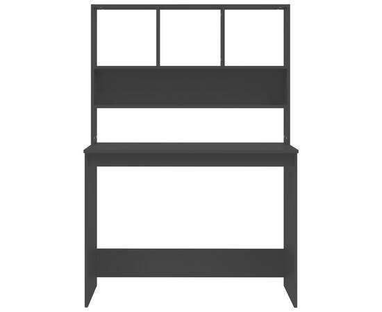 Birou cu rafturi, negru, 102x45x148 cm, lemn compozit, 5 image