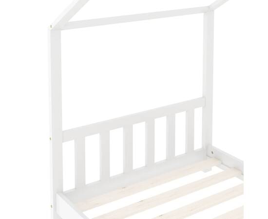 Cadru de pat de copii, alb, 80 x 160 cm, lemn masiv de pin, 6 image