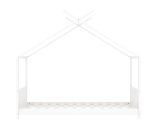 Cadru de pat de copii, alb, 80 x 160 cm, lemn masiv de pin, 4 image