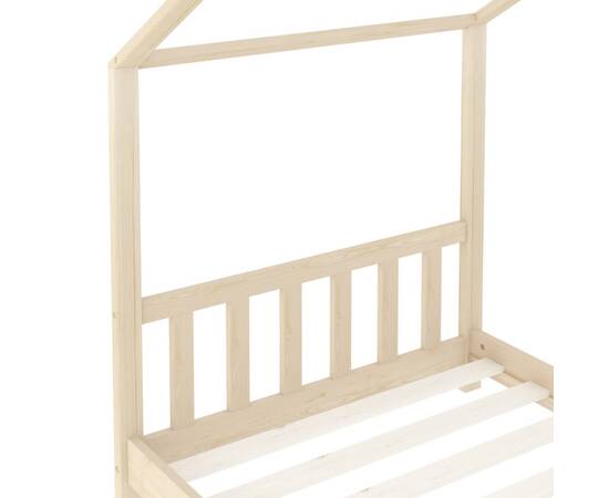 Cadru de pat pentru copii, 70 x 140 cm, lemn masiv de pin, 6 image
