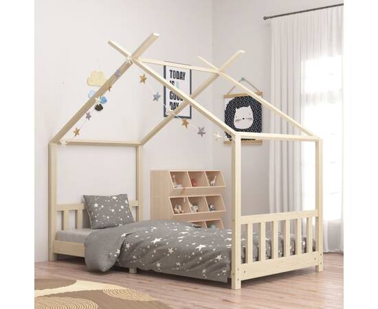 Cadru de pat pentru copii, 90 x 200 cm, lemn masiv de pin