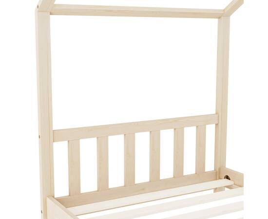 Cadru de pat pentru copii, 90 x 200 cm, lemn masiv de pin, 6 image