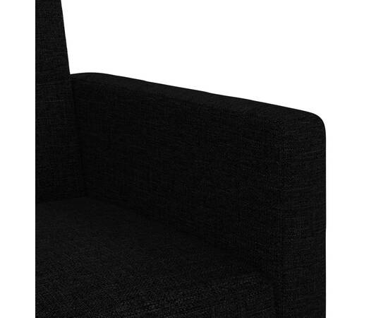 Canapea extensibilă cu perne, negru, material textil, 10 image