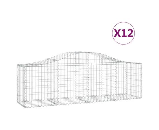 Coșuri gabion arcuite 12 buc, 200x50x60/80 cm, fier galvanizat, 2 image