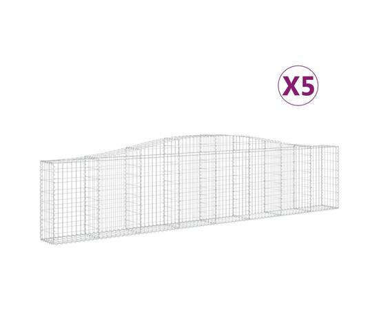 Coșuri gabion arcuite 5 buc, 400x30x80/100 cm, fier galvanizat