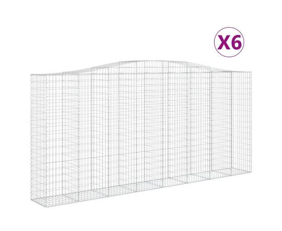 Coșuri gabion arcuite 6 buc, 400x50x180/200 cm, fier galvanizat, 2 image