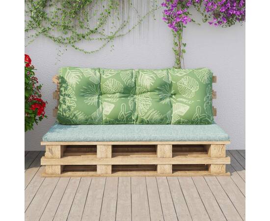 Pernă canapea de grădină cu model frunze, 120x40x12 cm , textil, 3 image