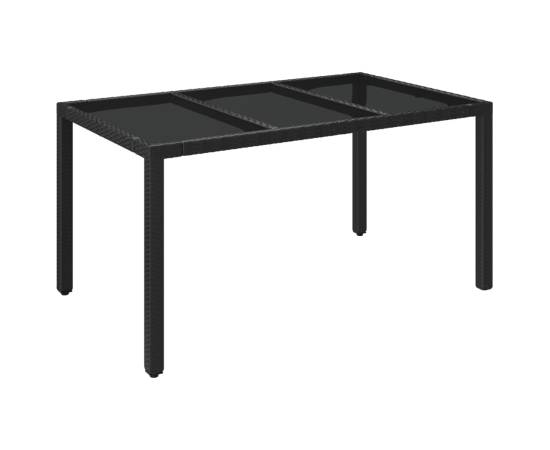 Set mobilier de grădină cu perne, 7 piese, negru, poliratan, 9 image