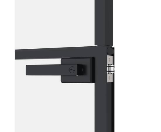 Ușă de interior negru 102x201,5cm sticlă securiz./aluminiu slim, 7 image