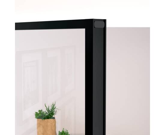Ușă de interior negru 102x201,5cm sticlă securiz./aluminiu slim, 5 image