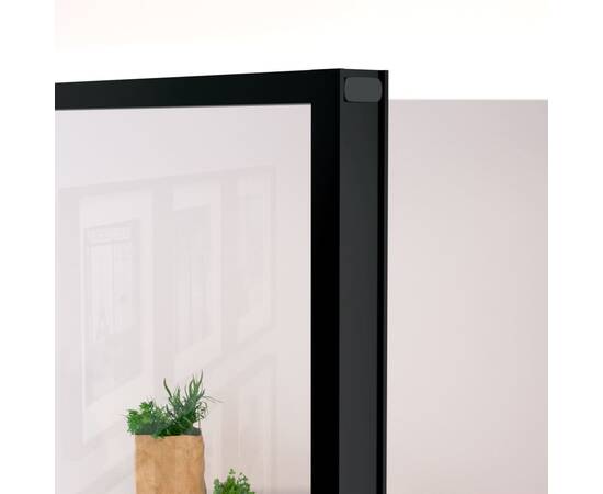 Ușă de interior negru 76x201,5 cm sticlă securiz./aluminiu slim, 3 image