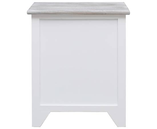Noptieră, alb, 38 x 28 x 45 cm, lemn de paulownia, 5 image