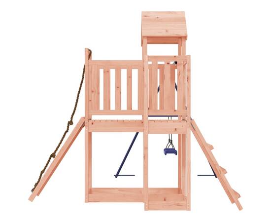 Căsuță de joacă cu perete de cățărat și leagăn, lemn douglas, 5 image