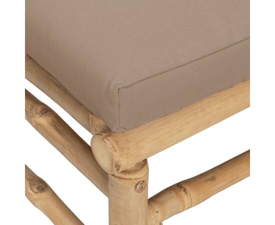 Canapea de colț pentru grădină, perne gri taupe, bambus6, 5 image