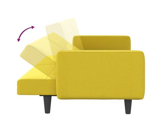 Canapea extensibilă, cu perne, galben deschis, textil, 8 image