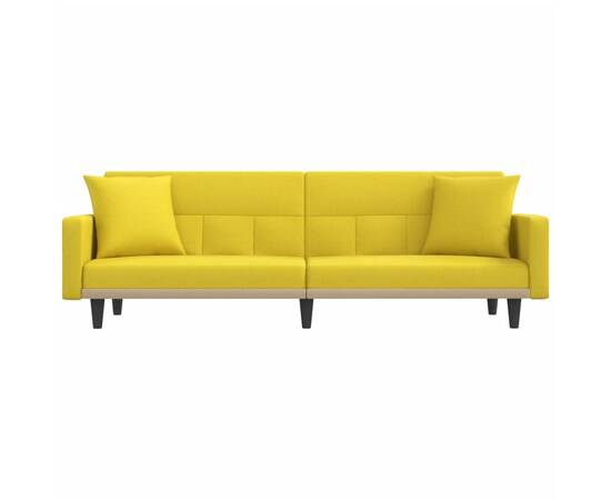 Canapea extensibilă, cu perne, galben deschis, textil, 4 image