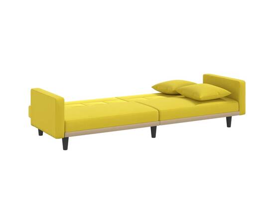 Canapea extensibilă, cu perne, galben deschis, textil, 7 image