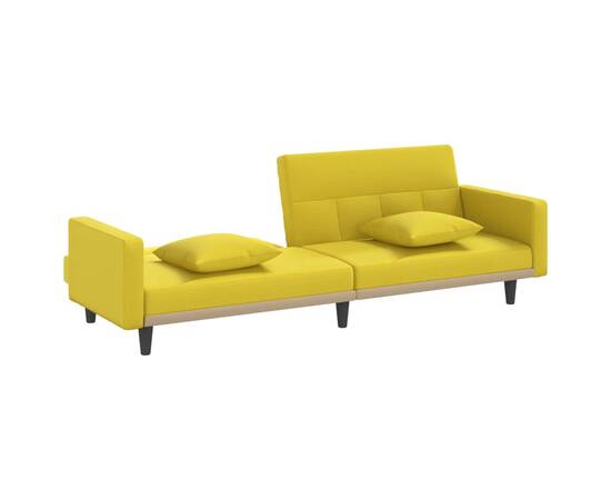 Canapea extensibilă, cu perne, galben deschis, textil, 6 image