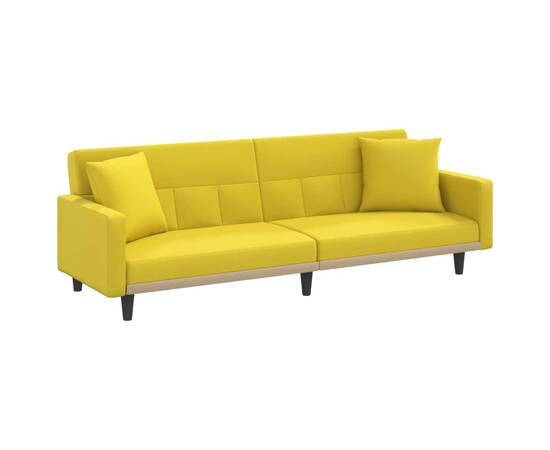 Canapea extensibilă, cu perne, galben deschis, textil, 2 image