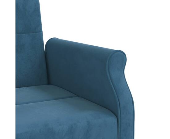 Canapea extensibilă cu perne, albastru, catifea, 9 image