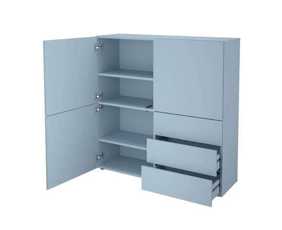 Fmd dulap cu 3 sertare și 3 uși, 99x31,5x101,2 cm, albastru