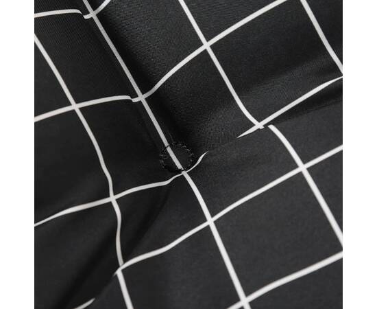 Perne canapea din paleți, 2 buc., negru, model carouri, textil, 5 image