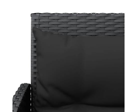 Set canapele grădină formă l cu perne, 2 piese negru poliratan, 6 image