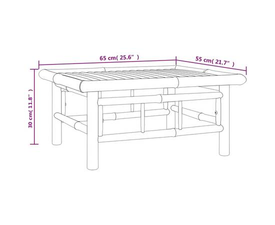 Set mobilier de grădină, perne gri închis, 3 piese, bambus, 9 image