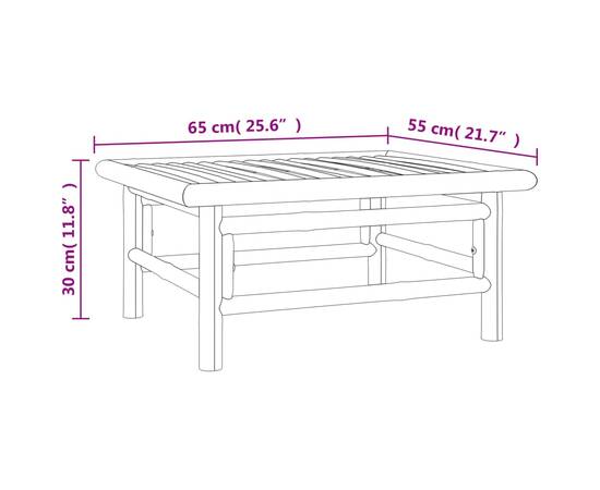 Set mobilier de grădină cu perne gri taupe, 3 piese, bambus, 10 image