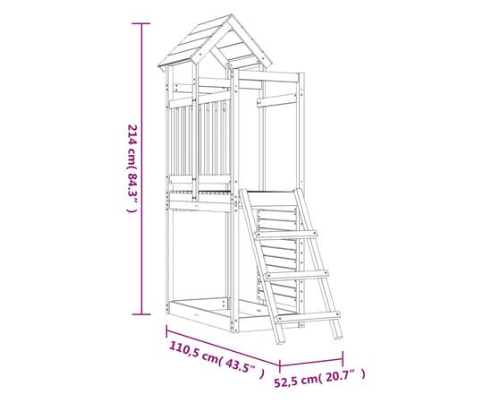 Turn joacă, scară/perete, 52,5x110,5x214 cm, lemn masiv douglas, 10 image