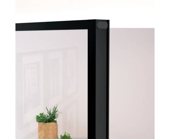 Ușă de interior negru 83x201,5 cm sticlă securiz./aluminiu slim, 5 image